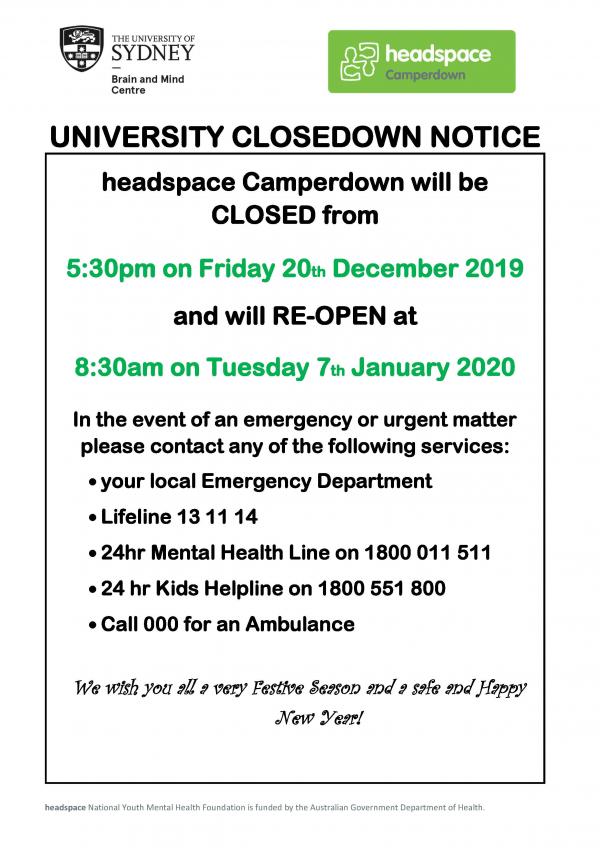 Christmas Closedown A3 Poster 2019