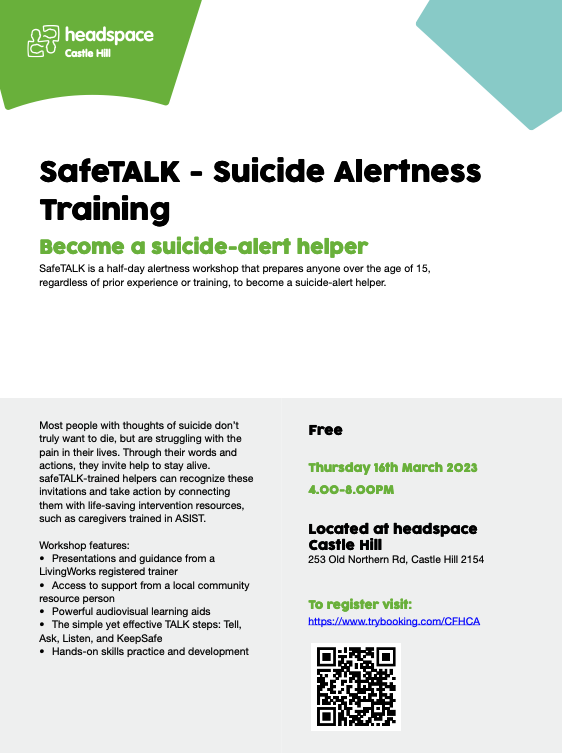 Free SafeTALK - Suicide Alertness Training