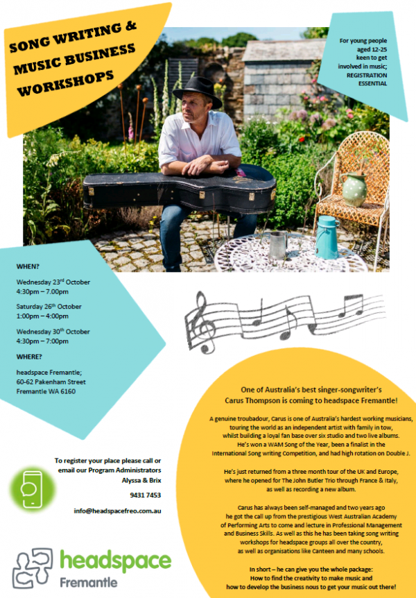 hsF Group Flyer Carus Thompson Music Workshop 2020