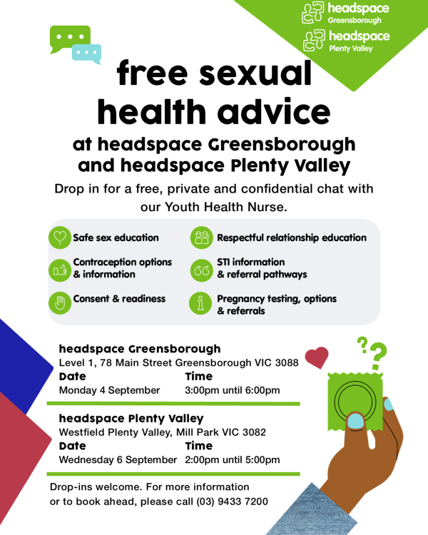 Sexual Health Advice Drop ins welcome September 2023