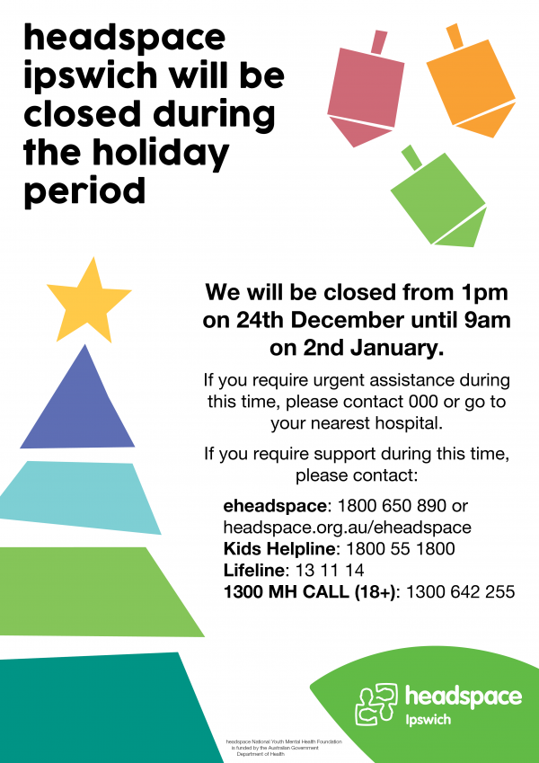 headspace Ipswich Christmas Closure 2019