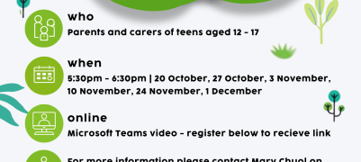 A free six-session parenting program for parents of children aged 12 - 18 years. 