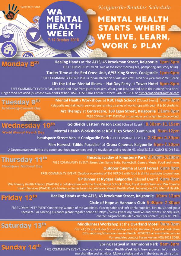 Mental Health Week Schedule of Events Electronic Flyer3
