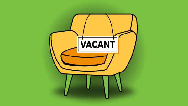 youth advisory committee application image showing a yellow chair on green background with a vacant sign on the chair