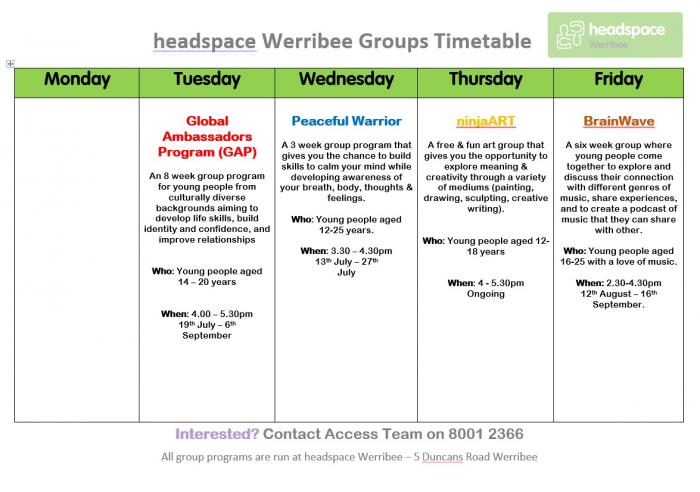 group timetable term 3 2016